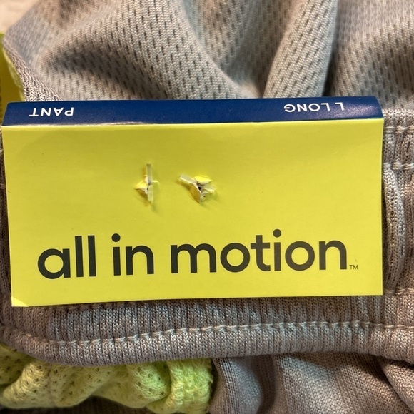 All in Motion Lightweight Polyester Track Trainer Pant Light Grey NWT Sz L Long - Picture 9 of 12